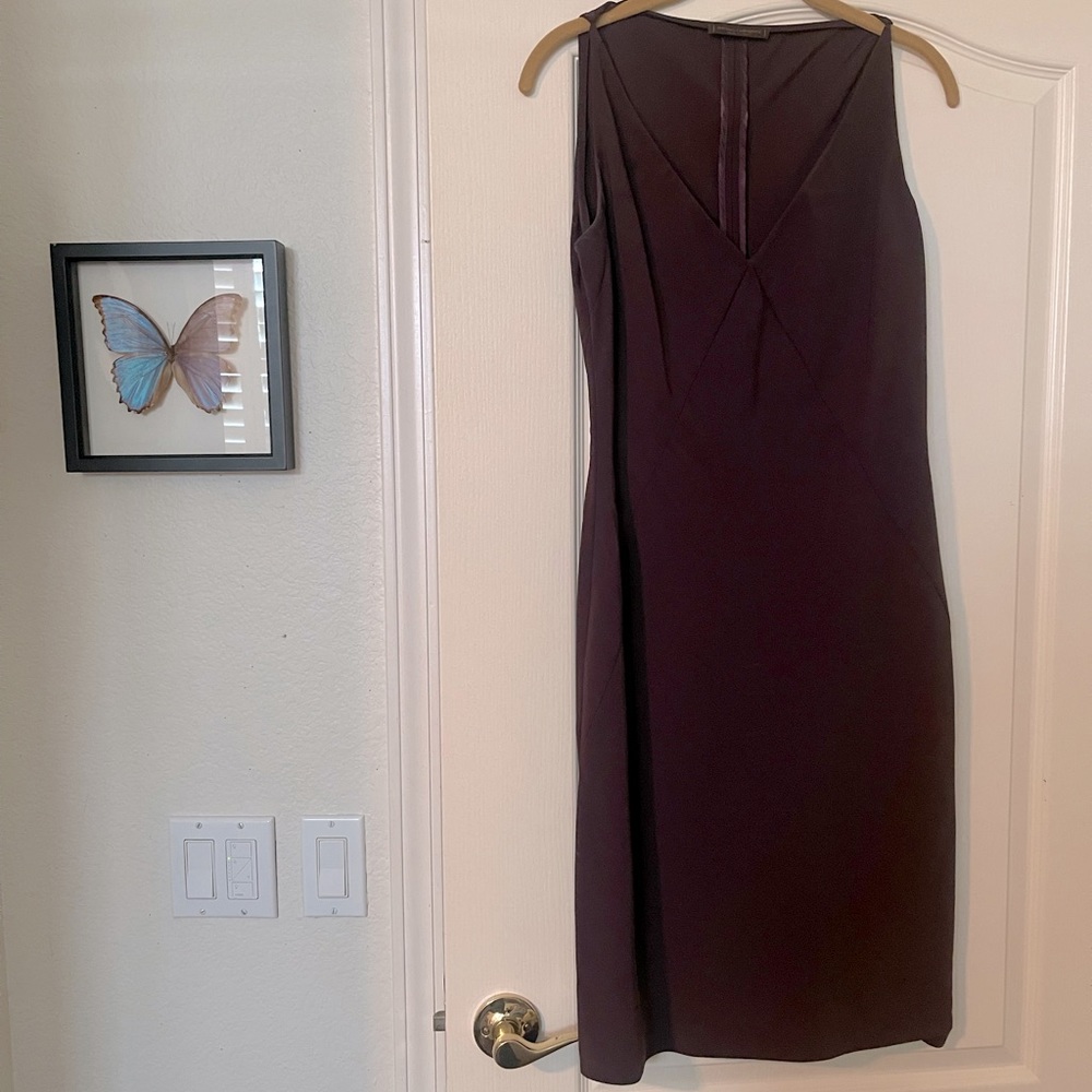 Narcisso Rodriguez • Boat Neck • Sleeveless • Bodycon • Dark Purple Dress